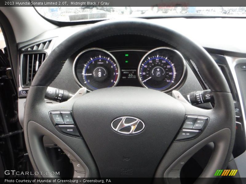 Midnight Black / Gray 2013 Hyundai Sonata Limited 2.0T