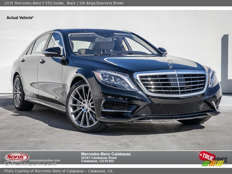 Black / Silk Beige/Espresso Brown 2015 Mercedes-Benz S 550 Sedan
