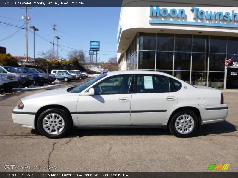 White / Medium Gray 2003 Chevrolet Impala