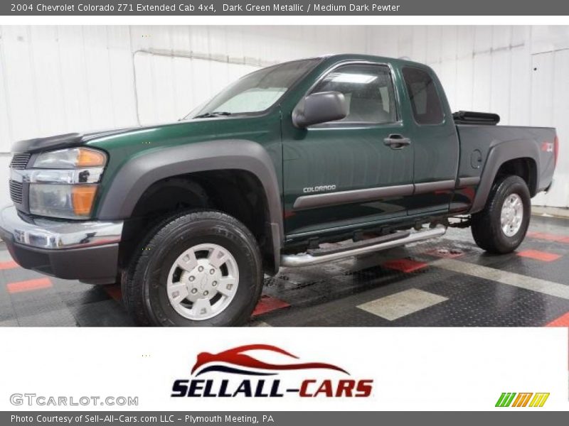 Dark Green Metallic / Medium Dark Pewter 2004 Chevrolet Colorado Z71 Extended Cab 4x4