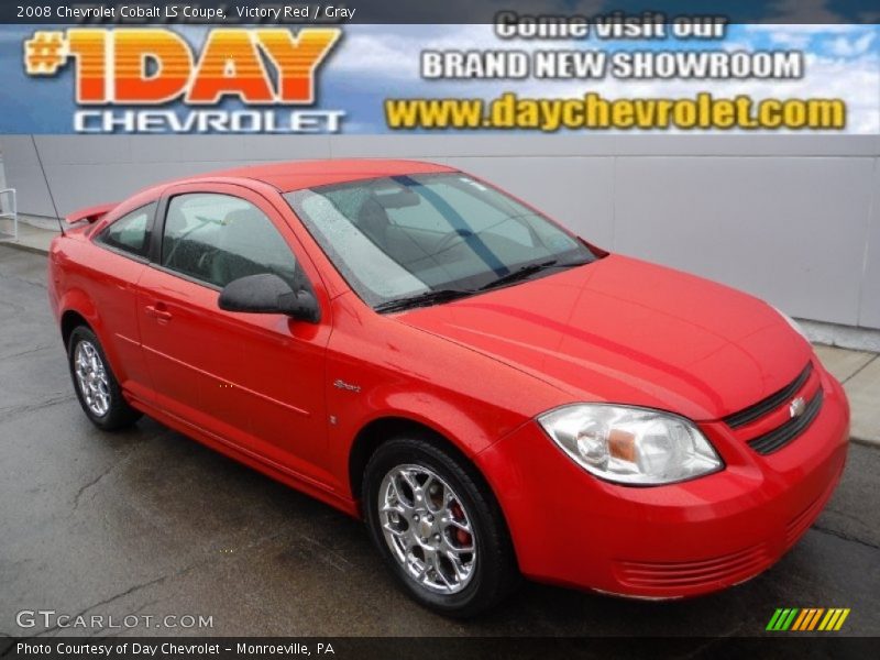 Victory Red / Gray 2008 Chevrolet Cobalt LS Coupe