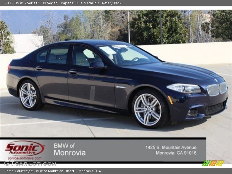 Imperial Blue Metallic / Oyster/Black 2012 BMW 5 Series 550i Sedan
