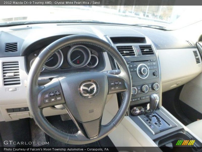 Crystal White Pearl Mica / Sand 2012 Mazda CX-9 Touring AWD