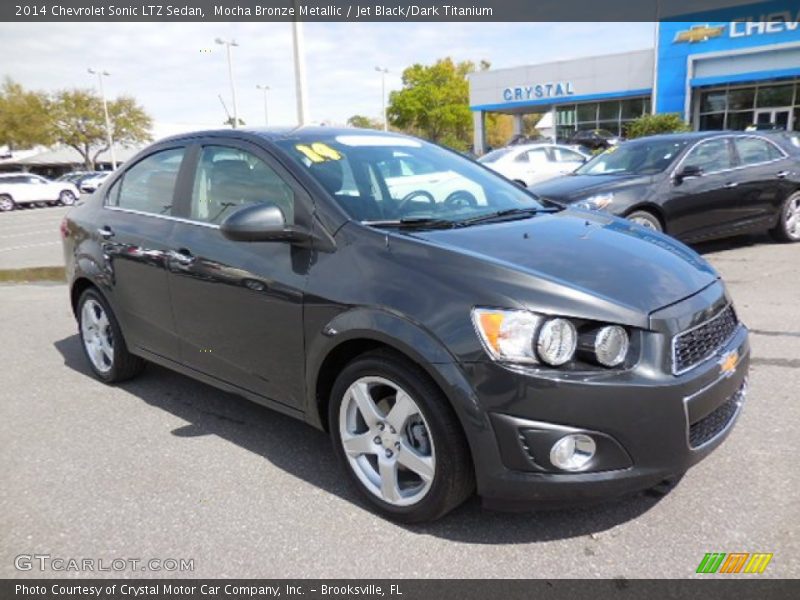 Mocha Bronze Metallic / Jet Black/Dark Titanium 2014 Chevrolet Sonic LTZ Sedan