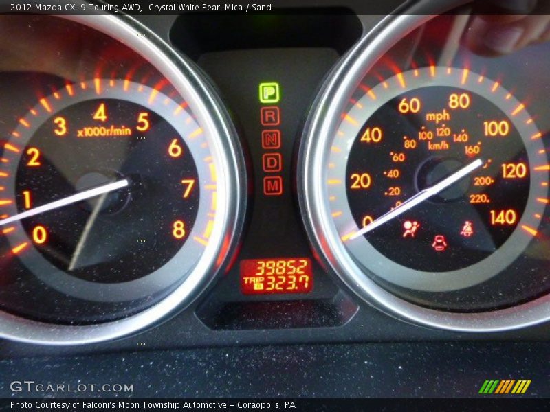 Crystal White Pearl Mica / Sand 2012 Mazda CX-9 Touring AWD