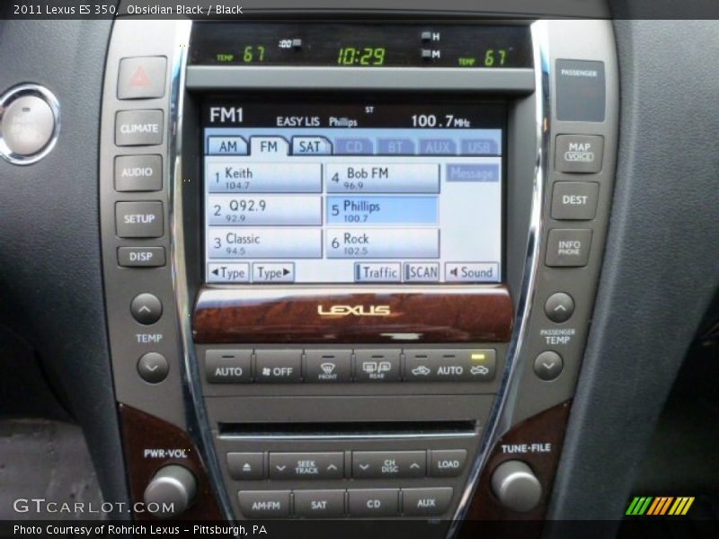 Obsidian Black / Black 2011 Lexus ES 350