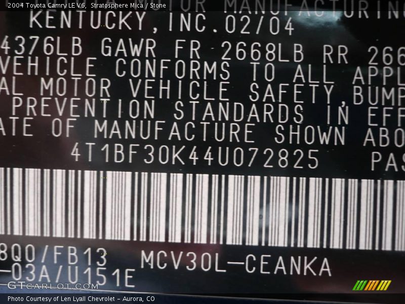 Stratosphere Mica / Stone 2004 Toyota Camry LE V6