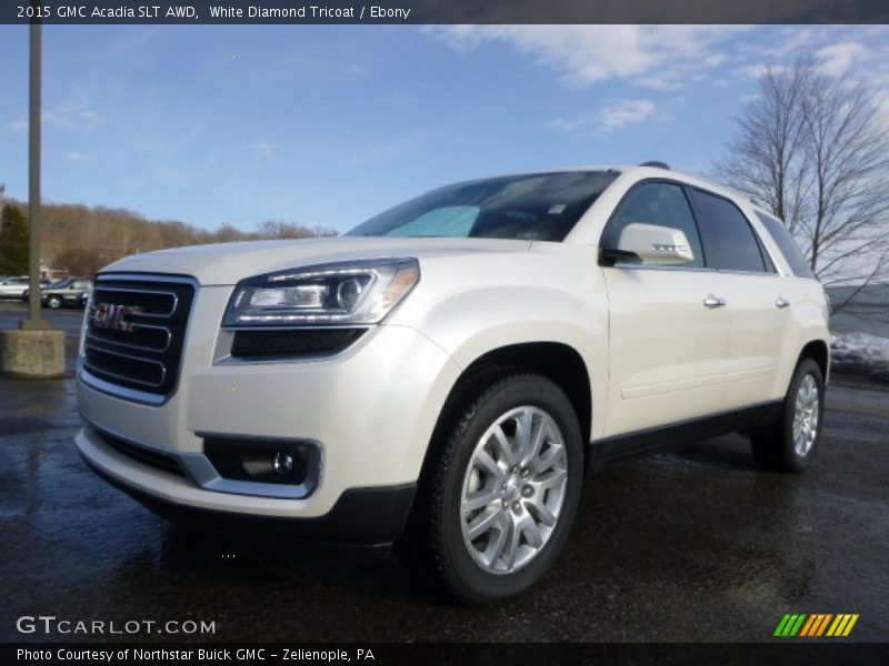 White Diamond Tricoat / Ebony 2015 GMC Acadia SLT AWD