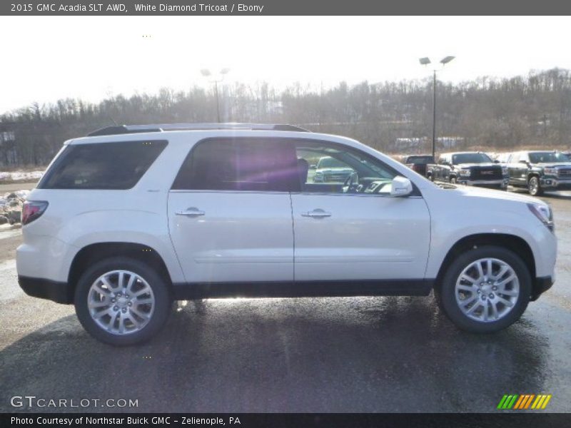 White Diamond Tricoat / Ebony 2015 GMC Acadia SLT AWD