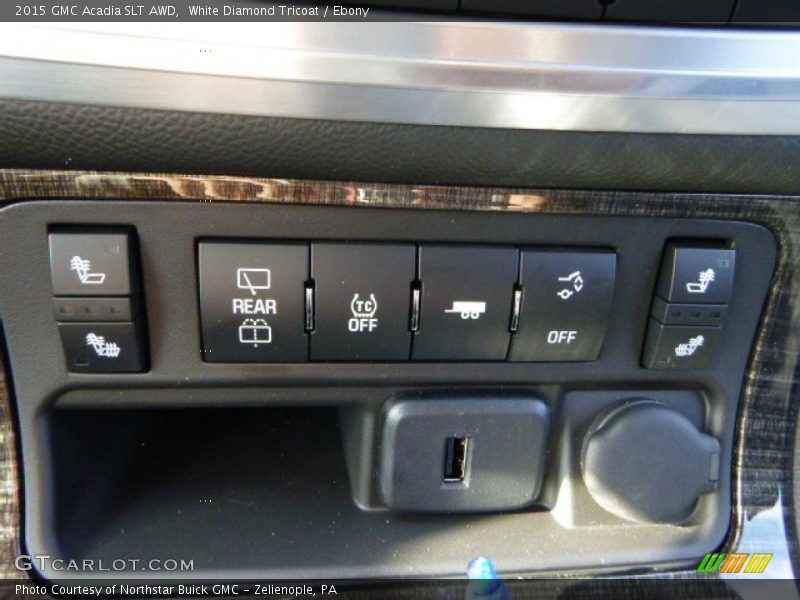 White Diamond Tricoat / Ebony 2015 GMC Acadia SLT AWD