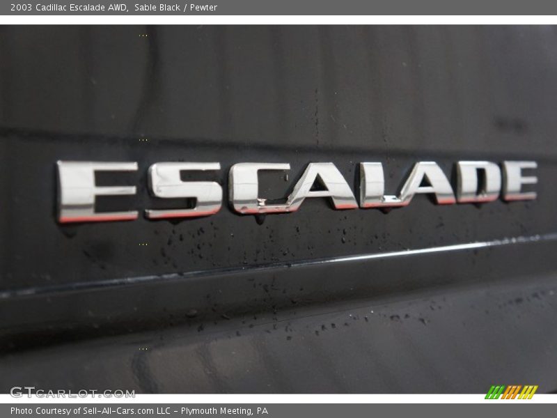 Sable Black / Pewter 2003 Cadillac Escalade AWD