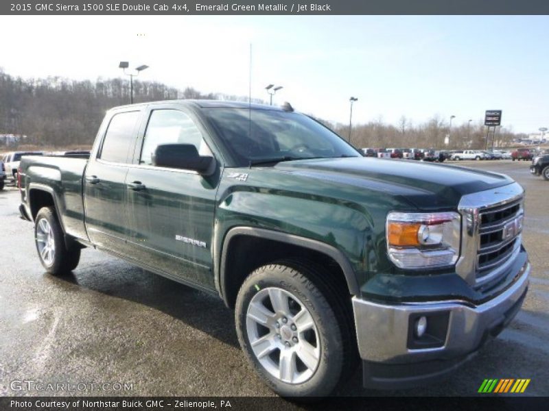 Emerald Green Metallic / Jet Black 2015 GMC Sierra 1500 SLE Double Cab 4x4