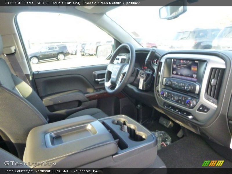 Emerald Green Metallic / Jet Black 2015 GMC Sierra 1500 SLE Double Cab 4x4