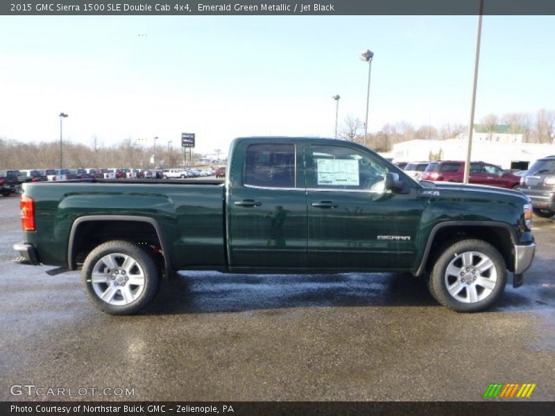 Emerald Green Metallic / Jet Black 2015 GMC Sierra 1500 SLE Double Cab 4x4