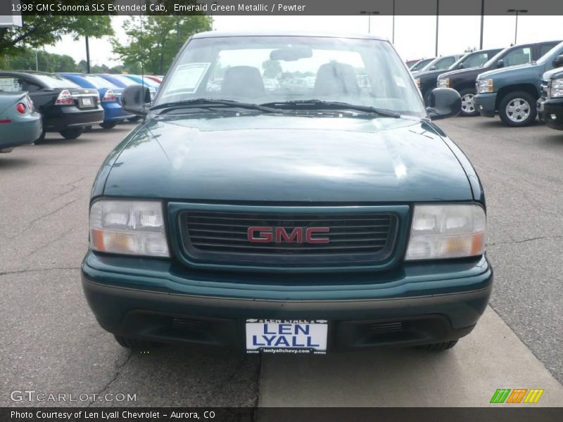 Emerald Green Metallic / Pewter 1998 GMC Sonoma SLS Extended Cab