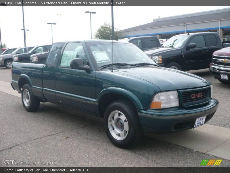 Emerald Green Metallic / Pewter 1998 GMC Sonoma SLS Extended Cab