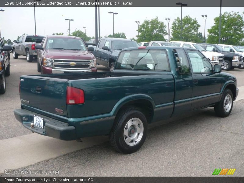 Emerald Green Metallic / Pewter 1998 GMC Sonoma SLS Extended Cab