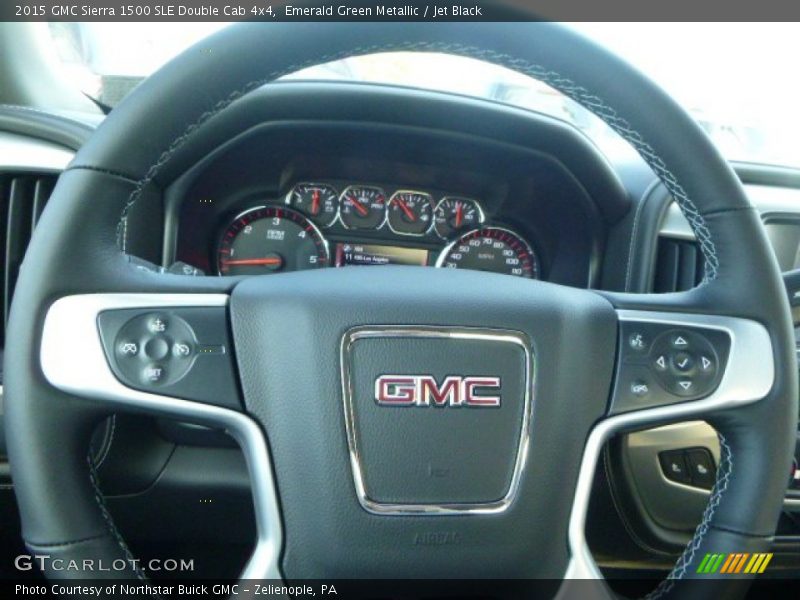Emerald Green Metallic / Jet Black 2015 GMC Sierra 1500 SLE Double Cab 4x4