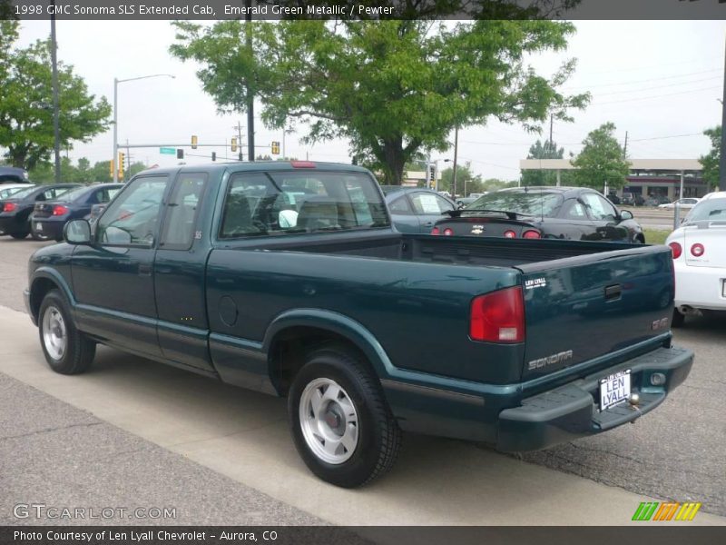Emerald Green Metallic / Pewter 1998 GMC Sonoma SLS Extended Cab