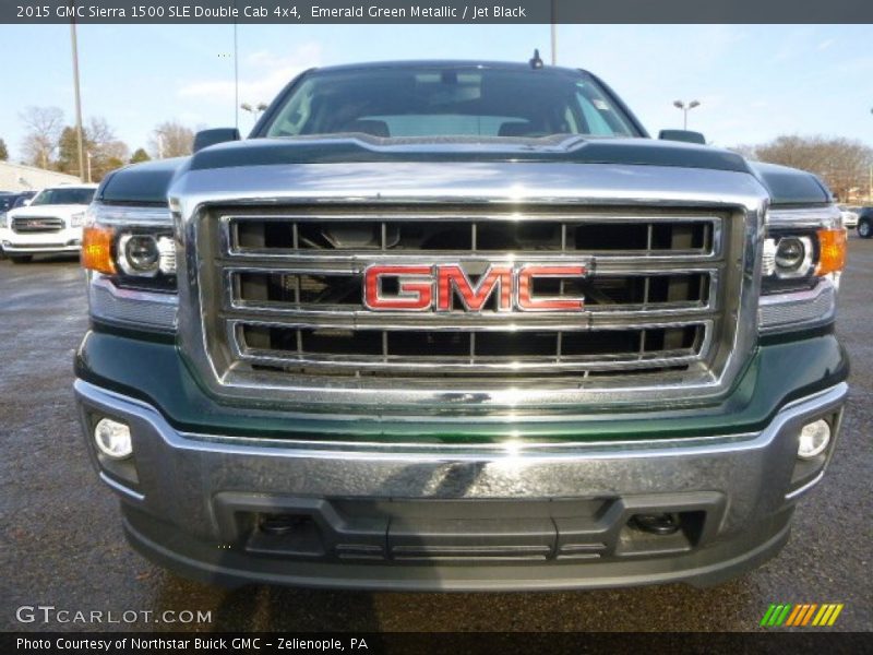 Emerald Green Metallic / Jet Black 2015 GMC Sierra 1500 SLE Double Cab 4x4