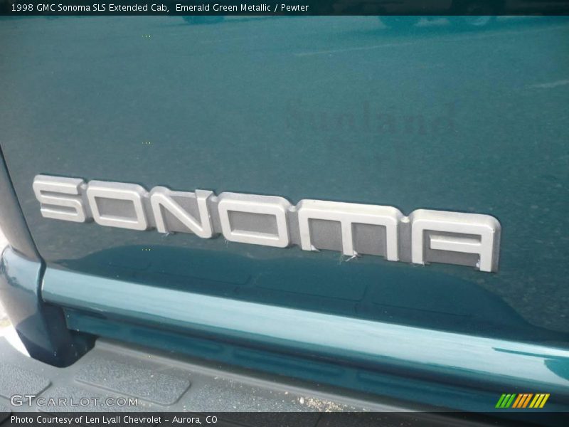 Emerald Green Metallic / Pewter 1998 GMC Sonoma SLS Extended Cab
