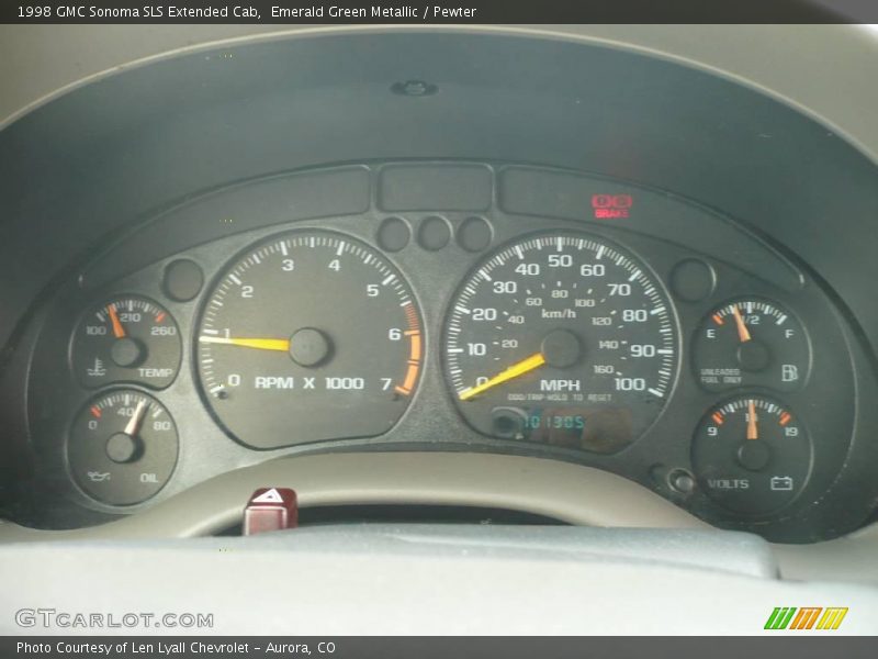 Emerald Green Metallic / Pewter 1998 GMC Sonoma SLS Extended Cab
