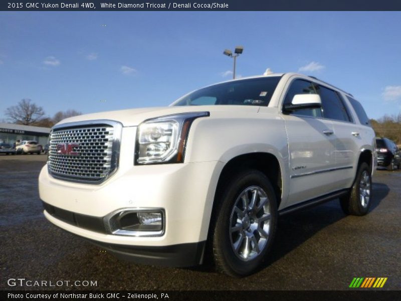 White Diamond Tricoat / Denali Cocoa/Shale 2015 GMC Yukon Denali 4WD