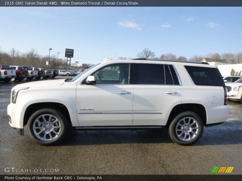 White Diamond Tricoat / Denali Cocoa/Shale 2015 GMC Yukon Denali 4WD