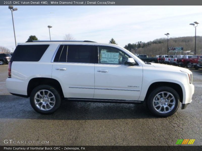 White Diamond Tricoat / Denali Cocoa/Shale 2015 GMC Yukon Denali 4WD