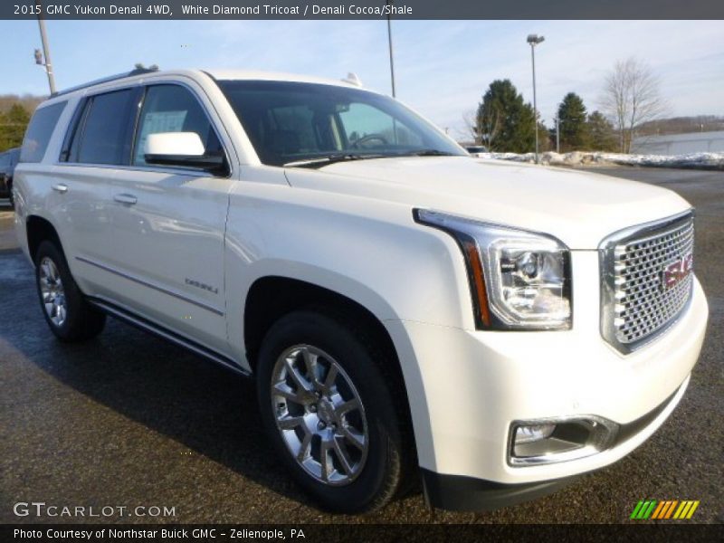 White Diamond Tricoat / Denali Cocoa/Shale 2015 GMC Yukon Denali 4WD