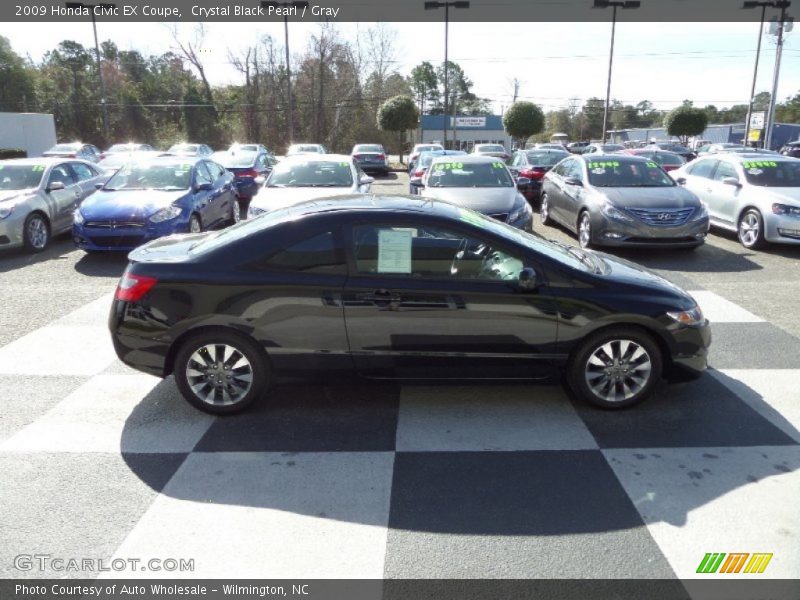 Crystal Black Pearl / Gray 2009 Honda Civic EX Coupe