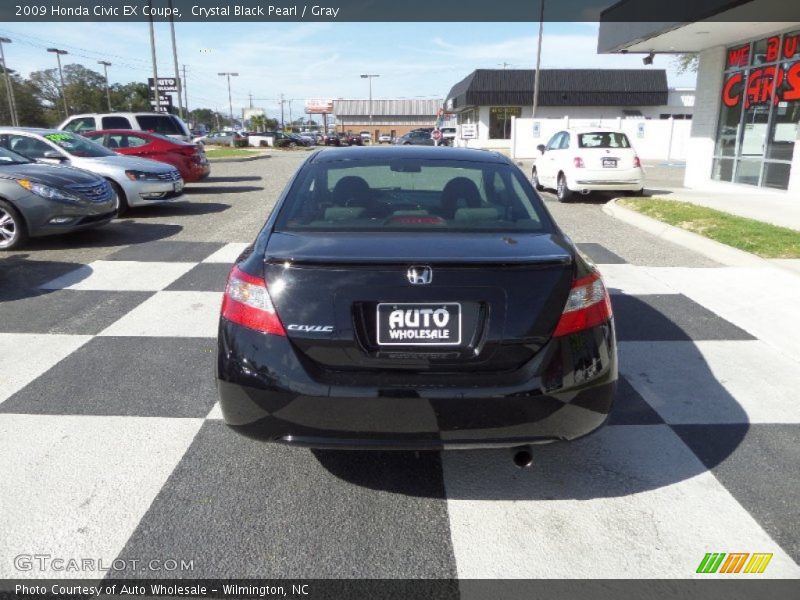 Crystal Black Pearl / Gray 2009 Honda Civic EX Coupe