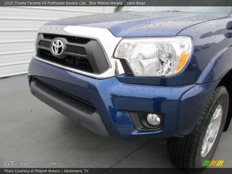 Blue Ribbon Metallic / Sand Beige 2015 Toyota Tacoma V6 PreRunner Double Cab