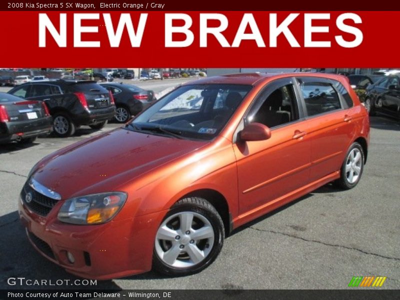 Electric Orange / Gray 2008 Kia Spectra 5 SX Wagon