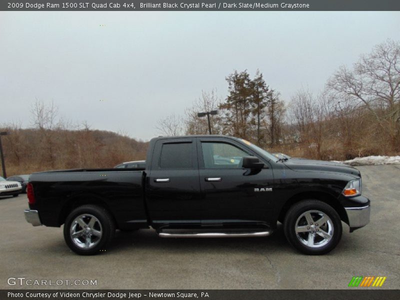 Brilliant Black Crystal Pearl / Dark Slate/Medium Graystone 2009 Dodge Ram 1500 SLT Quad Cab 4x4