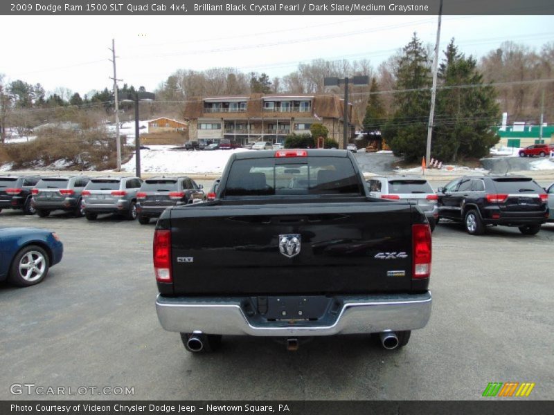 Brilliant Black Crystal Pearl / Dark Slate/Medium Graystone 2009 Dodge Ram 1500 SLT Quad Cab 4x4