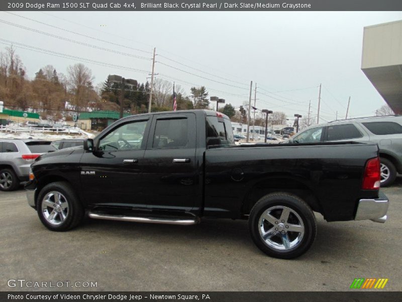 Brilliant Black Crystal Pearl / Dark Slate/Medium Graystone 2009 Dodge Ram 1500 SLT Quad Cab 4x4