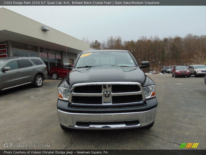 Brilliant Black Crystal Pearl / Dark Slate/Medium Graystone 2009 Dodge Ram 1500 SLT Quad Cab 4x4