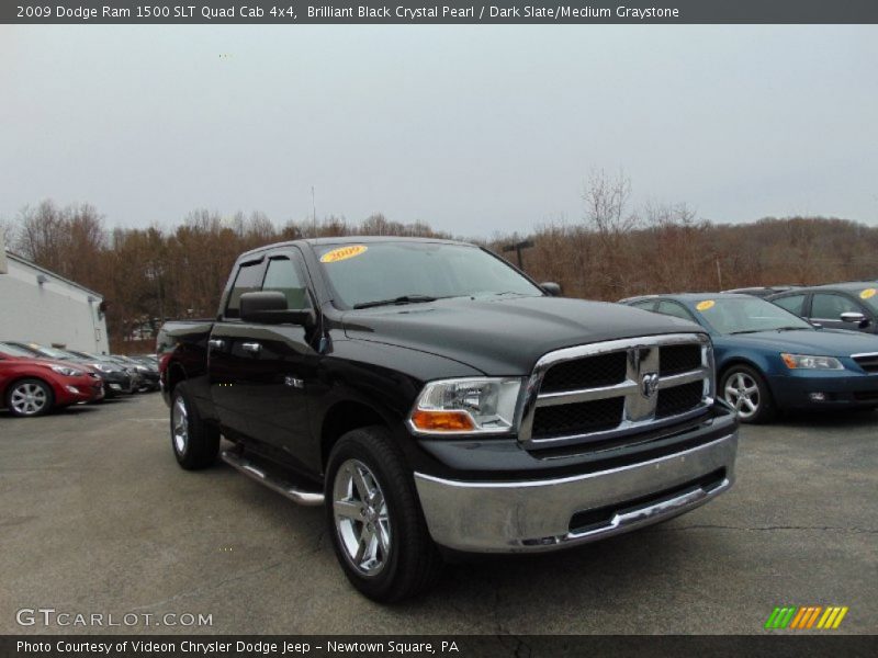 Brilliant Black Crystal Pearl / Dark Slate/Medium Graystone 2009 Dodge Ram 1500 SLT Quad Cab 4x4