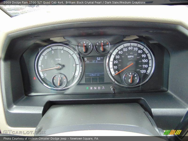 Brilliant Black Crystal Pearl / Dark Slate/Medium Graystone 2009 Dodge Ram 1500 SLT Quad Cab 4x4