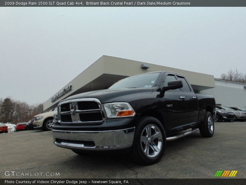 Brilliant Black Crystal Pearl / Dark Slate/Medium Graystone 2009 Dodge Ram 1500 SLT Quad Cab 4x4