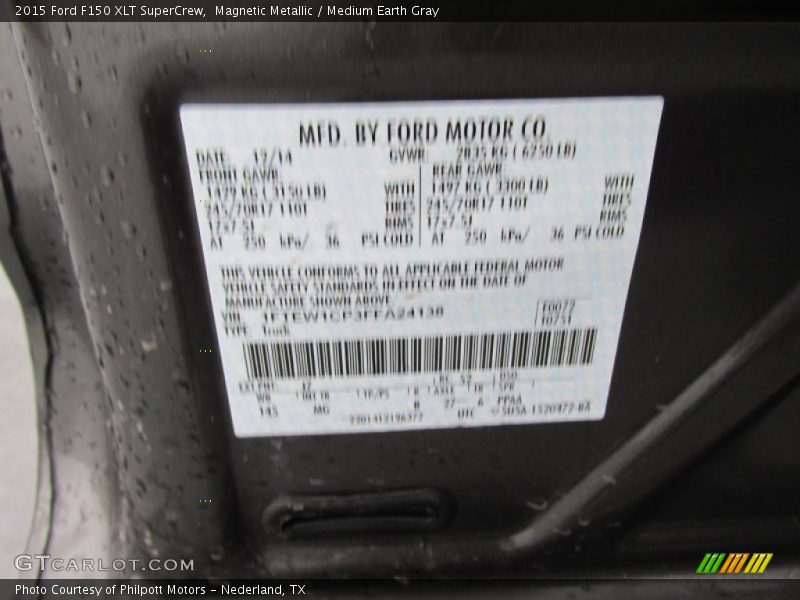 Magnetic Metallic / Medium Earth Gray 2015 Ford F150 XLT SuperCrew