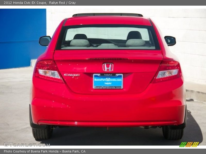 Rallye Red / Gray 2012 Honda Civic EX Coupe