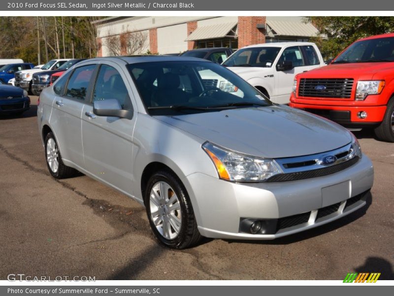 Ingot Silver Metallic / Charcoal Black 2010 Ford Focus SEL Sedan