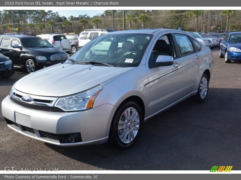 Ingot Silver Metallic / Charcoal Black 2010 Ford Focus SEL Sedan