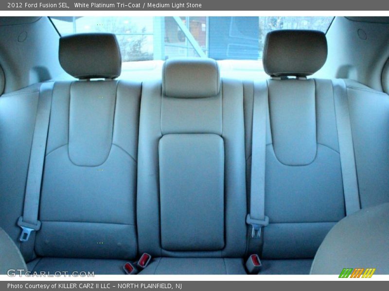 White Platinum Tri-Coat / Medium Light Stone 2012 Ford Fusion SEL