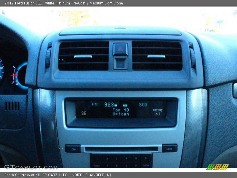 White Platinum Tri-Coat / Medium Light Stone 2012 Ford Fusion SEL