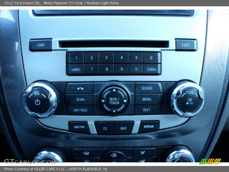 White Platinum Tri-Coat / Medium Light Stone 2012 Ford Fusion SEL