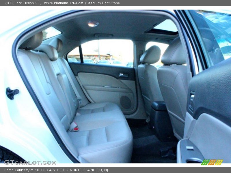 White Platinum Tri-Coat / Medium Light Stone 2012 Ford Fusion SEL