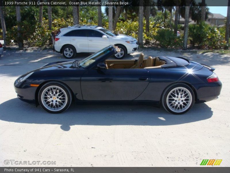 Ocean Blue Metallic / Savanna Beige 1999 Porsche 911 Carrera Cabriolet